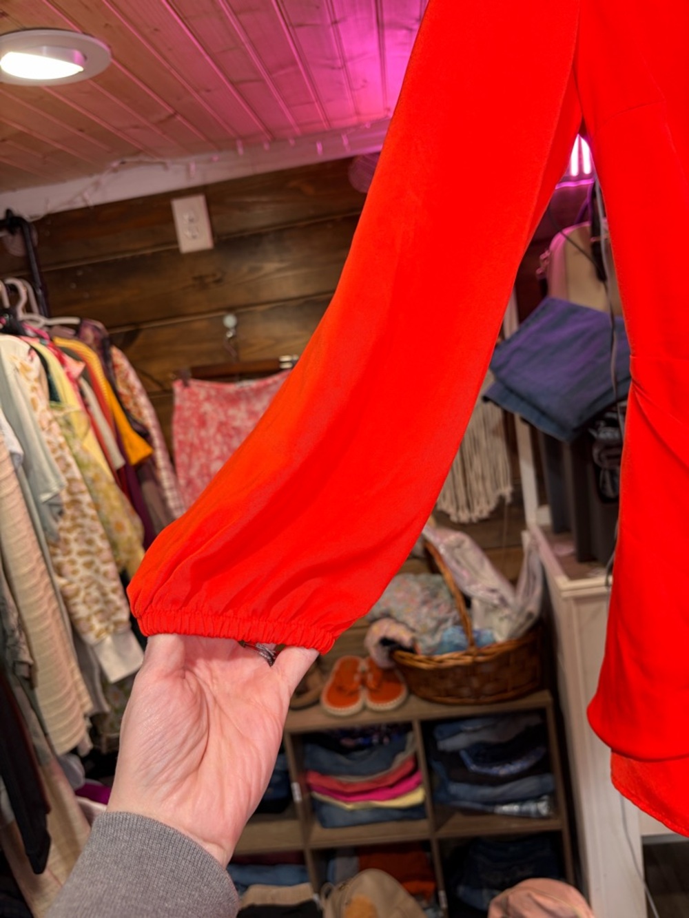 Gorgeous vibrant satin wrap tie romper ballon sleeves lined NWT - Picture 9 of 13
